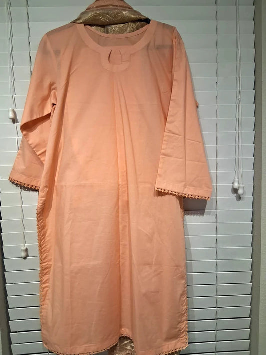 New Pakistani Shalwar Kameez Stitched Embroided Red 3 Piece Large Size