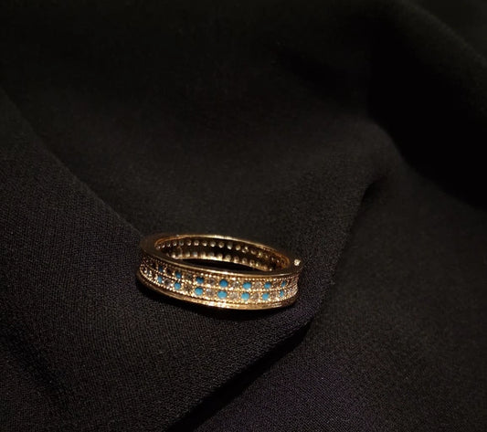 Women Gold Stainless Steel Ring Wedding Engagement Ring Christmas Gifts