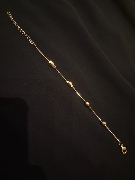 New Women's Golden Plated Round Beads Bracelet/Anklet Elegant Style