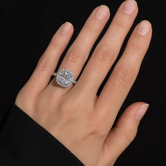 Silver Plated Elegant Round Wedding Ring For Women Size 8