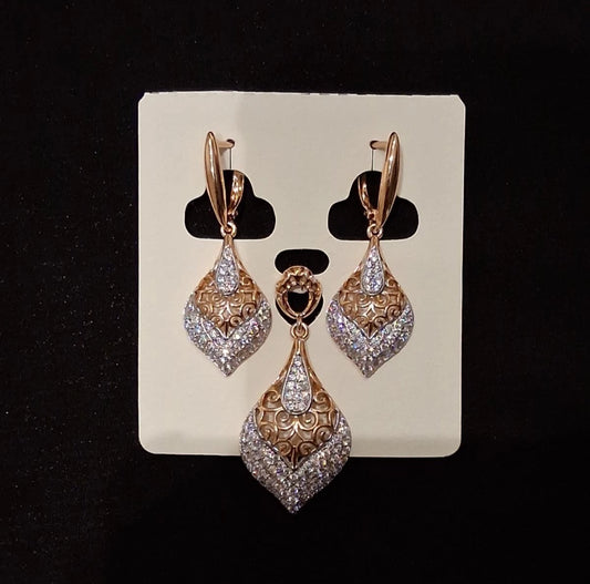 Women's Necklace Earrings Gold and Silver Pendant New Fashion Jewelry