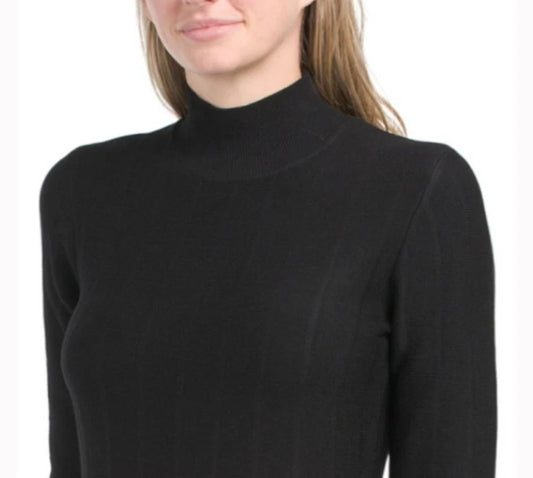 New TAYLOR Mock Neck Color Block Sweater Dress Women XL Winter Stylish Elegant